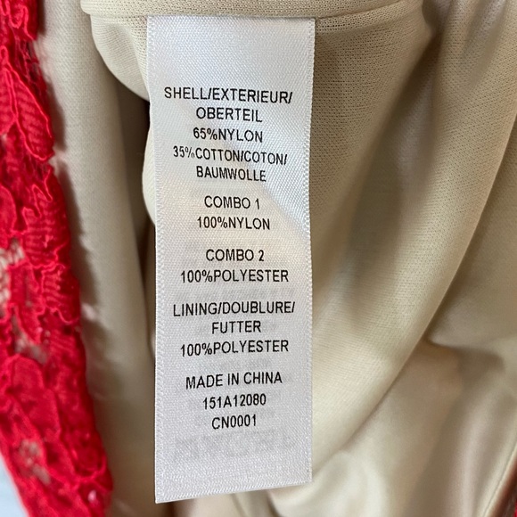 Aidan by Aidan Mattox red lace deep V cocktail dress - Picture 8 of 11